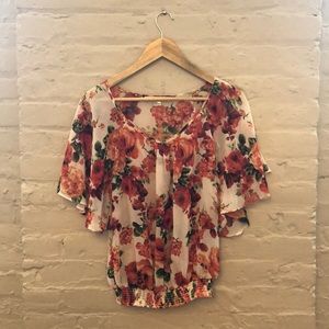 Cropped floral shirt